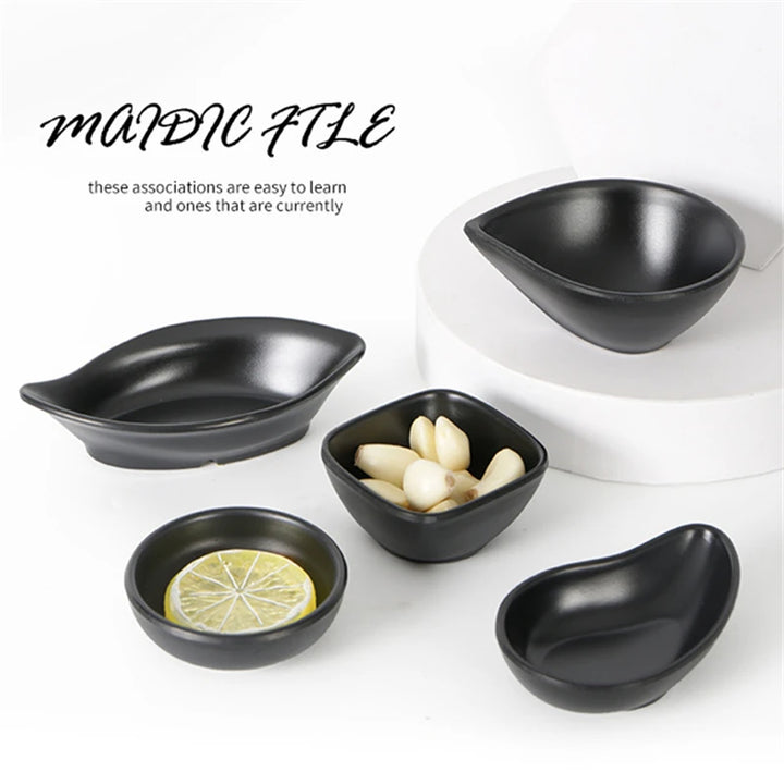 1PC Black Melamine Sauce Dishes Kitchen Tableware Japanese Cuisine