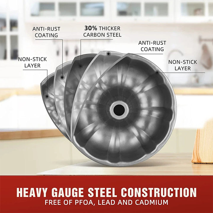 EliteBake Premium Bundt Pan Carbon Steel