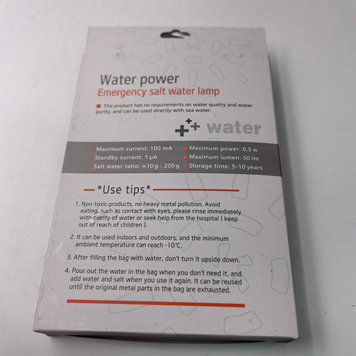 emergency lamp Portable Salt water /No Battery with Lifetime 120 hourss