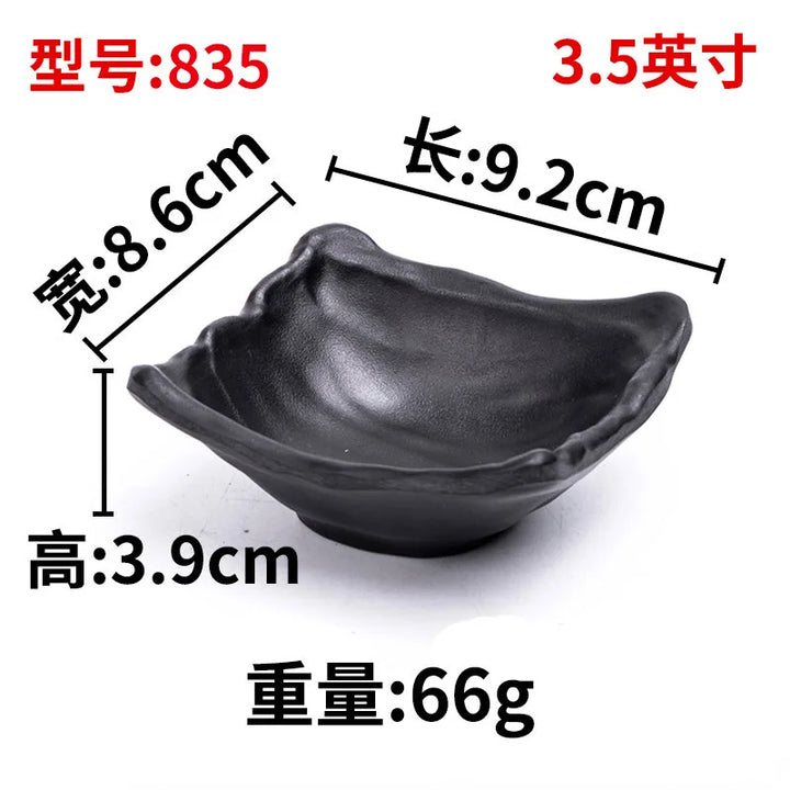 1PC Black Melamine Sauce Dishes Kitchen Tableware Japanese Cuisine