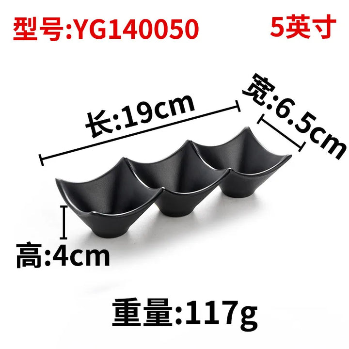 1PC Black Melamine Sauce Dishes Kitchen Tableware Japanese Cuisine
