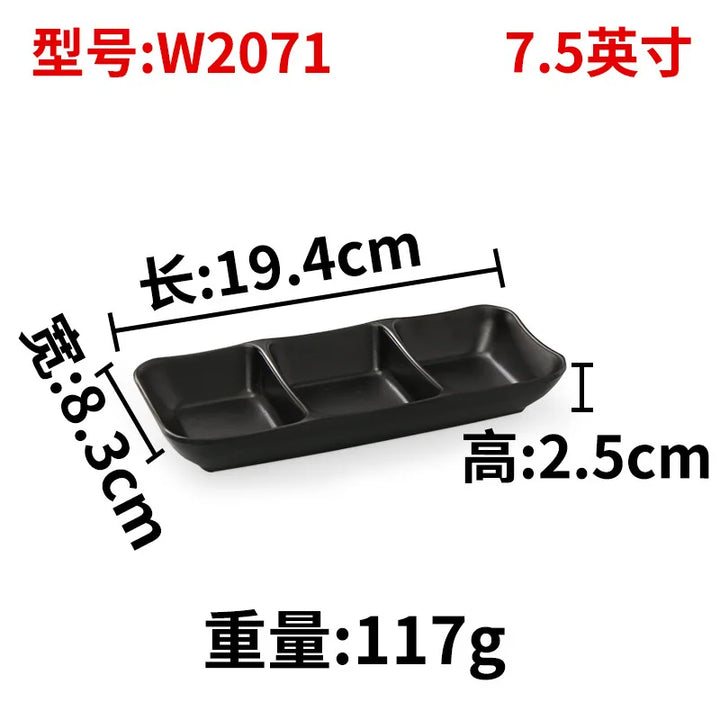 1PC Black Melamine Sauce Dishes Kitchen Tableware Japanese Cuisine