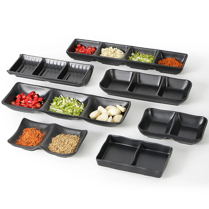 1PC Black Melamine Sauce Dishes Kitchen Tableware Japanese Cuisine