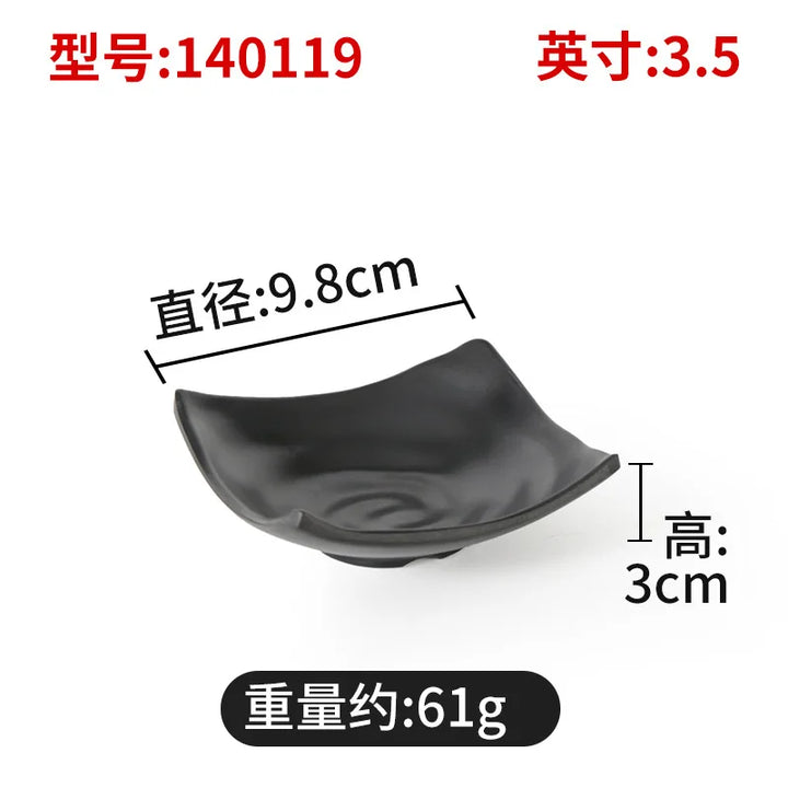1PC Black Melamine Sauce Dishes Kitchen Tableware Japanese Cuisine