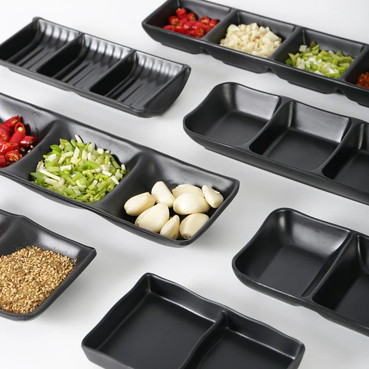 1PC Black Melamine Sauce Dishes Kitchen Tableware Japanese Cuisine