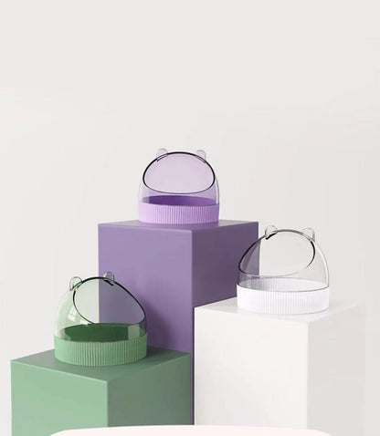 Colorful Candy Acrylic Hamster Food Basin With Gold Wire Feeder